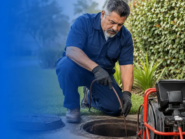 Sewer mainline repair in progress