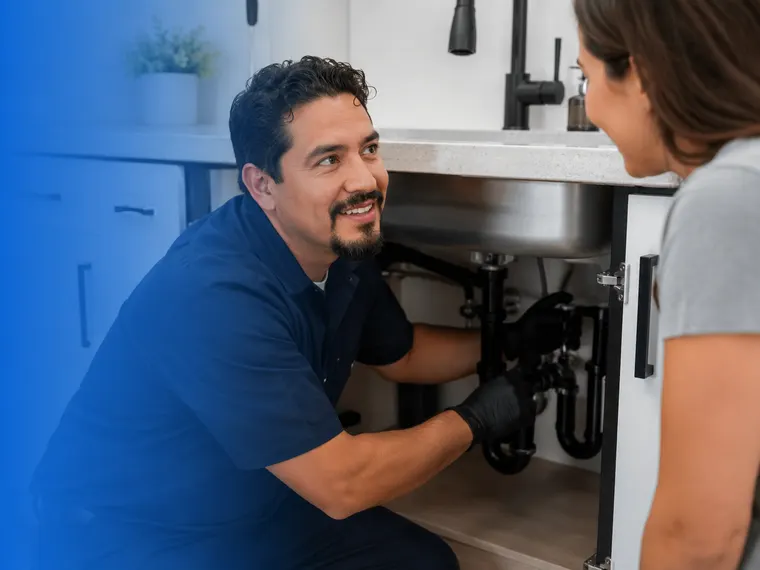Residential plumbing repair at a home